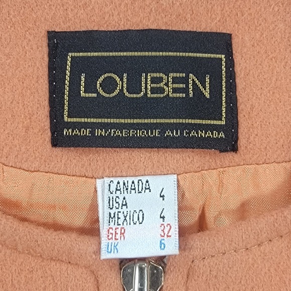 Vintage Louben Vest Zip Front Tailored Peach Wool Blend Sleeveless Women's 4 - Picture 3 of 7